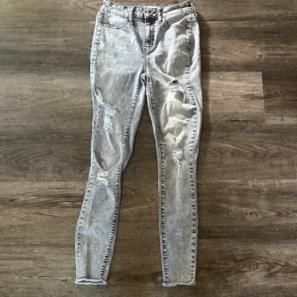 SO Light Gray Distressed Skinny Jeans